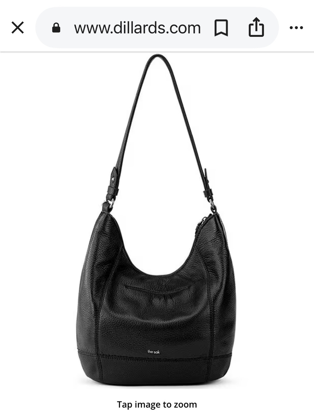 The Sak Black Pebbled Leather Hobo Shoulder Bag